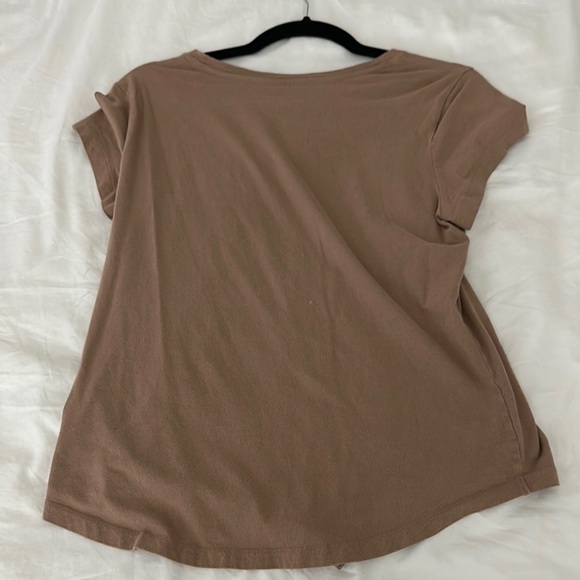 Abercrombie & Fitch Tan Crew Neck Tie Front T-Shirt - Picture 4 of 5